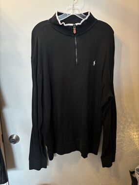 Polo Ralph Lauren Golf Black Quarter-Zip Pullover with White Trim